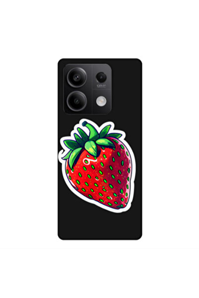 Other Xiaomi Redmi Note 13 5G strawberry Black Colored Silicone TPU Θήκη