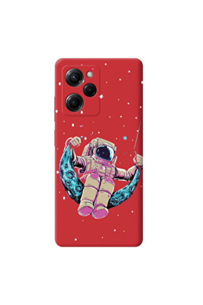 Other Xiaomi Poco X5 Pro Astronaut swinging on the moon Red Colored Silicone ...