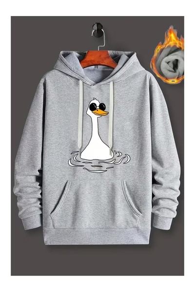 ZİYMO Unisex Hooded Printed Relaxed Fit Sweatshirt