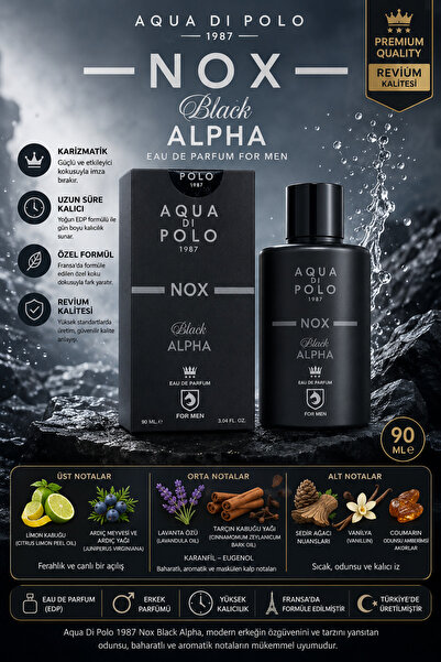 Aqua Di Polo 1987 1987 Nox Black Alpha EDP 90 ML Erkek Parfümü
