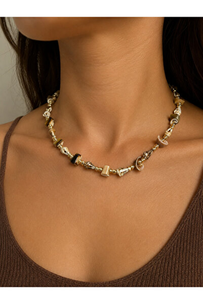 Pırıltı Atölyesi By Şeyda Dorika Stone Detailed Sea Shell Necklace