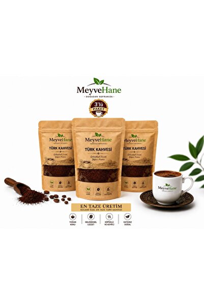 MeyveHane قهوة تركية متوسطة التحميص 100 جرام 3 عبوات