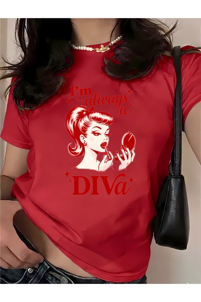 New Shine Diva Makeup Printed Women's Oversize Cotton T-Shirt