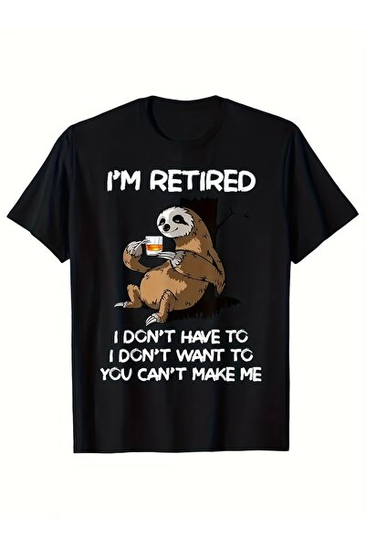 23 nisan تي شيرت رجالي بطبعة "I'm Retired" بتصميم الكسلان - هدية تقاعد مضحكة ...