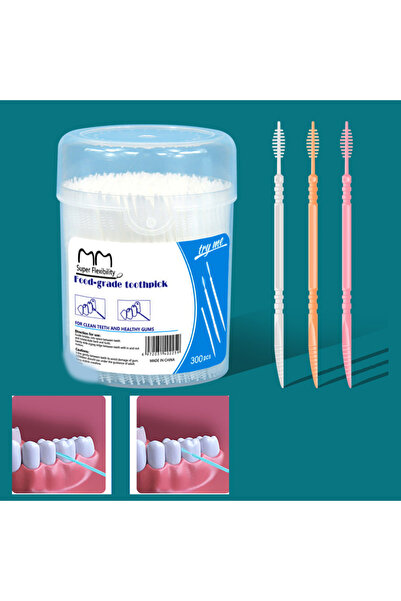Choice 300pcs Plastic Double-head Interdental Brush Dental Floss Stick Mouth ...