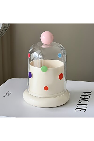 Choice Pink Multi-Functional Cotton Swab Toothpick Polka Dot Decorative Stora...