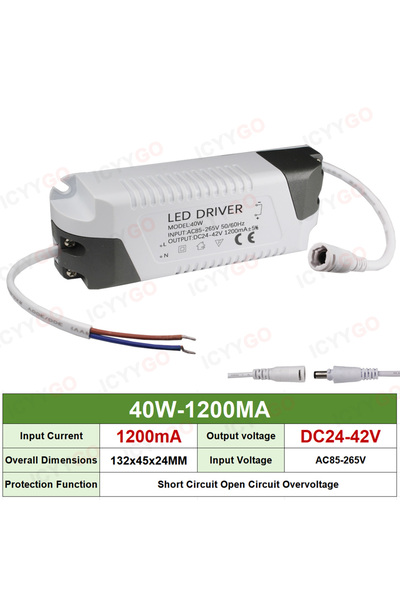 Choice8 1PCS DC head 40W 1200MA LED Driver 8-12W 12-18W 18-24W 25-36W 50W Con...