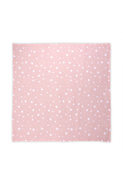 LORELLİ Плед от муселина, 80 x 80 см, Роза със звезди