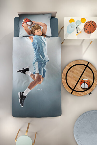 Saint Clair Hoop Μπλε Βαμβακερό Σετ Σεντόνια 170x250εκ.