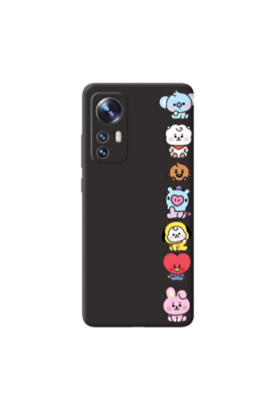 Other Xiaomi Mi 12 Pro Lovely animals Black Colored Silicone TPU Θήκη