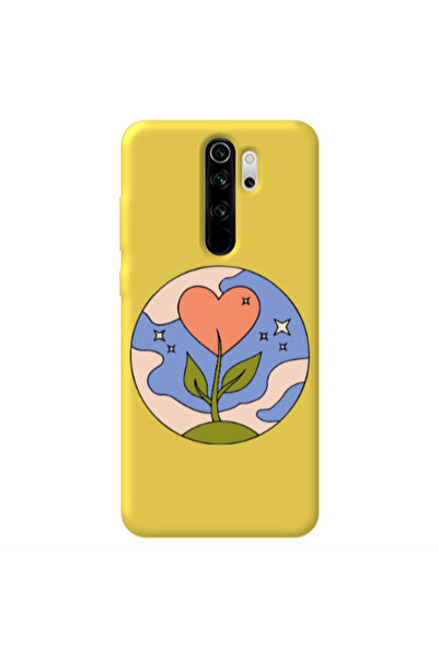 Other Xiaomi Redmi Note 8 Pro Hearted Flower Yellow Colored Silicone TPU Θήκη