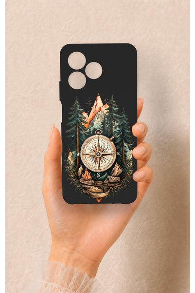 Vip Case Realme C53 Compatible Compass Forest Pattern Silicone Case