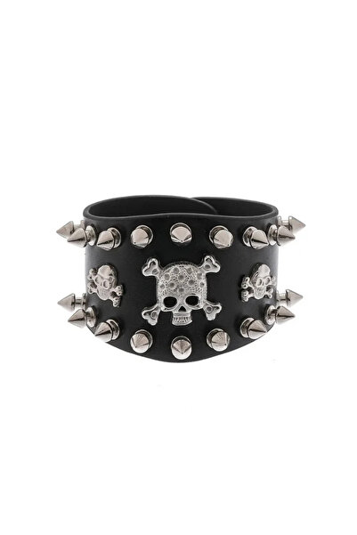 Choice33 YA4592-1 Hip Hop Rock PU Leather Bracelet Men and Women Punk Spikes ...