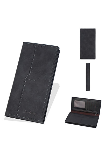 Choice1 Black Baellerry Luxury Long Wallet for Men PU Leather Multi-Slot Card...