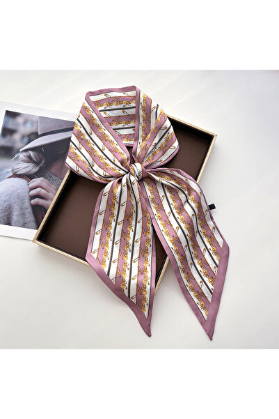 Choice XJ15-1-Pink وشاح نسائي ضيق مطبوع باللون الوردي، ربطة شعر فاخرة، شريط ح...