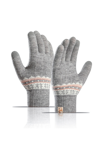 Choice3 One Size Gray Touchscreen Winter Warm Gloves for Women Thickened Knit...
