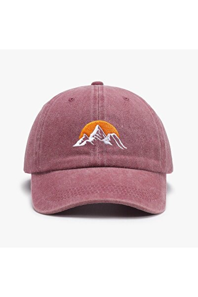 Choice Adjustable Rose Red 1pc Unisex Embroidered Sunset Baseball Hat,washed ...