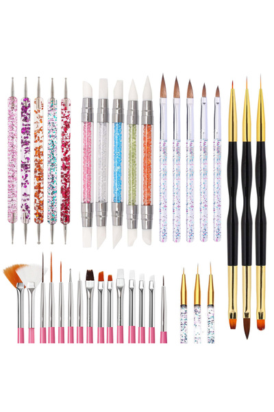 Choice3 Pink-36Pcs LINMANDA 5/36 Pcs Nail Art Design Brushes Nail Dotting Too...