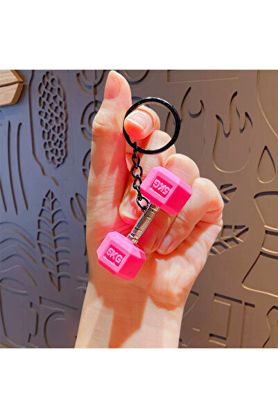 Choice pink PVC Mini Barbell Keychain Barbell Sheet Exquisite Bag Pendant Acc...