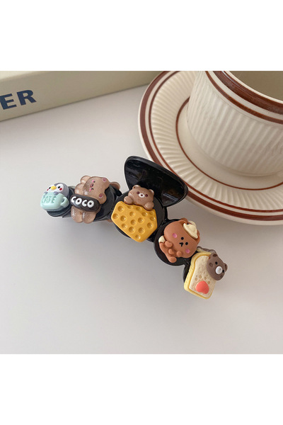 Choice1 1 Bear New Cute Cartoon Biscuits Hair Claw Bow For Women Girls Creati...