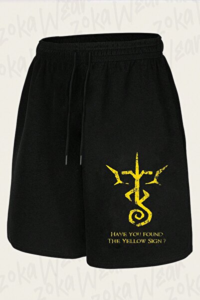 ZOKAWEAR Unisex Yellow Sign King in Yellow Design Printed Shorts