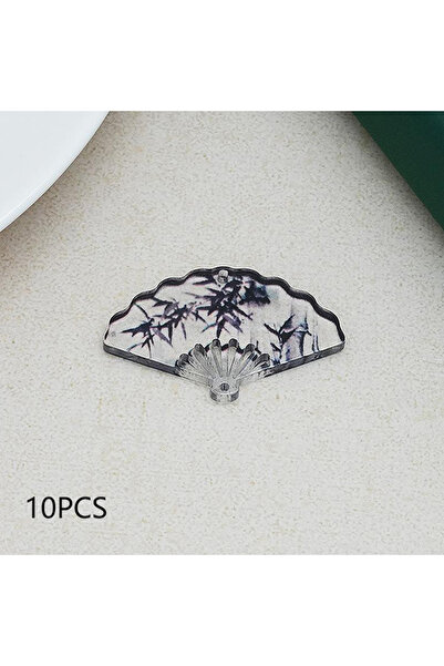 choice2 A1 10PCS Chinese Style Vintage Bamboo Printed Fan Charms For Earrings...