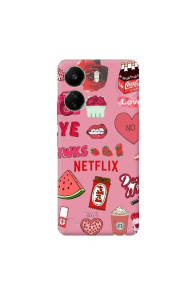 Other Xiaomi Redmi 13C pizza is my valentine Pink Colored Silicone TPU Θήκη