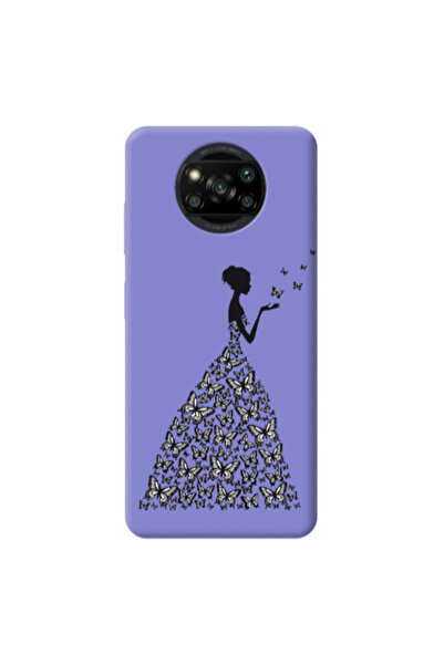 Other Xiaomi Poco X3 /X3 Pro Butterfly Girl Purple Colored Silicone TPU Θήκη