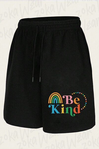 ZOKAWEAR Unisex σορτς με στάμπα Be Kind Rainbow Design