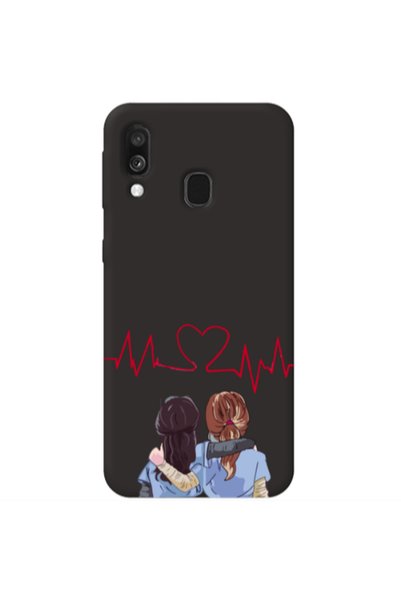 Other Samsung A40 Bro Black Colored Silicone TPU Θήκη
