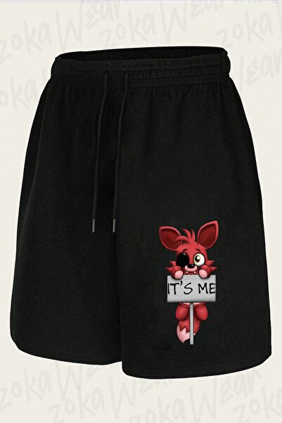 ZOKAWEAR Unisex FNAF Five Nights At Freddys Foxy Fox Σορτς με στάμπα σχεδίου