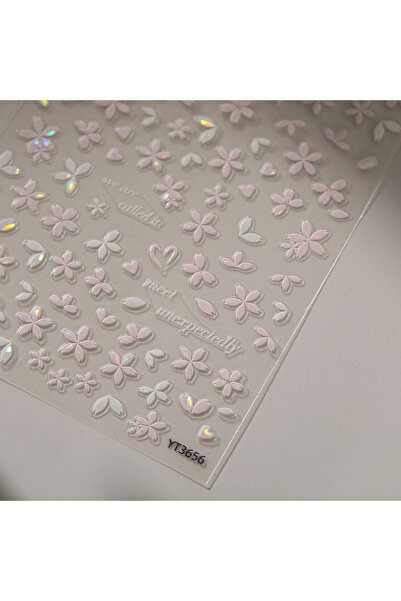 Choice 1pcs Exquisite 5D color Kawaii sparkling cherry blossom nail sticker p...