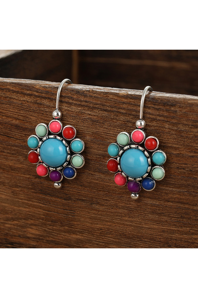 Choice MULTI T441 Vintage Fashion Inlaid Colored Synthetic Turquoise Floral S...