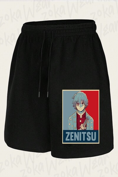 ZOKAWEAR Unisex Σορτς με στάμπα Demon Slayer Zenitsu Agatsuma