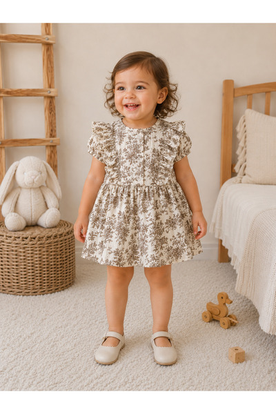 greenmoss Double Layer Organic Muslin Baby Dress
