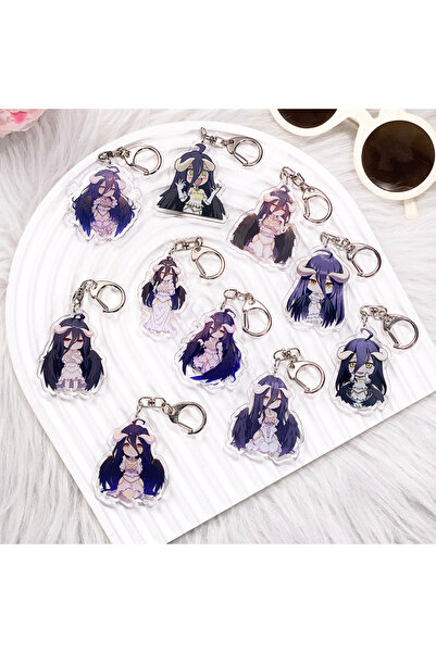 Choice10 5 cm 11 1/10PCS Cartoon Overlord Albedo Acrylic Keychain Funny Bag C...