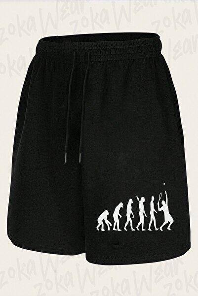 ZOKAWEAR شورت رياضي مطبوع بتصميم التنس من Evolution Evolution للجنسين