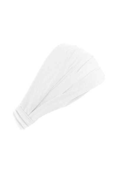 Choice12 Size fits all WHITE New Summer Women Solid Cotton Headband Elastic W...