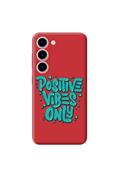 Other Samsung S24 Positive Vibes Only Red Colored Silicone TPU Θήκη