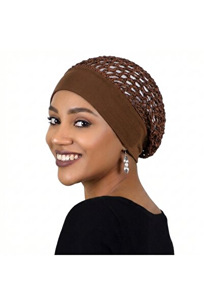 Choice1 One Size Coffee Womens Handmade Mesh Hat Crochet Wig Cap Fashion Soli...