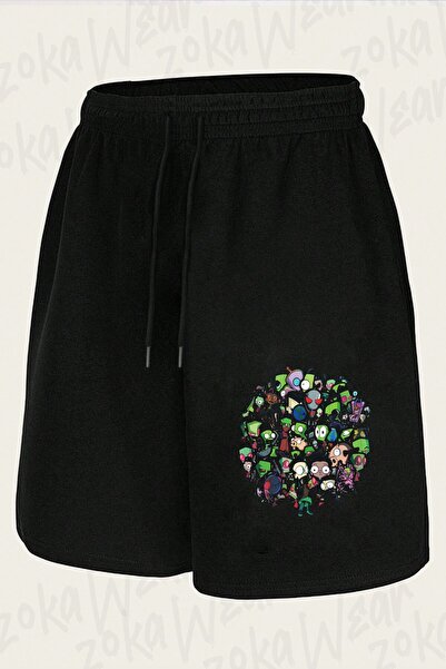 ZOKAWEAR Unisex Invader Zim V25 Design Printed Shorts