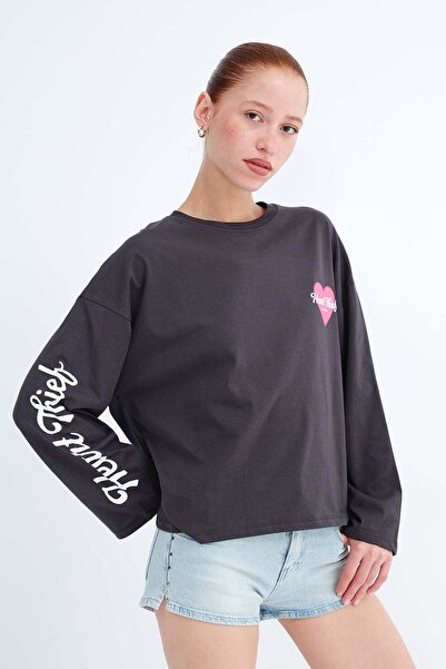 Addax Long Sleeve Printed T-Shirt P10696