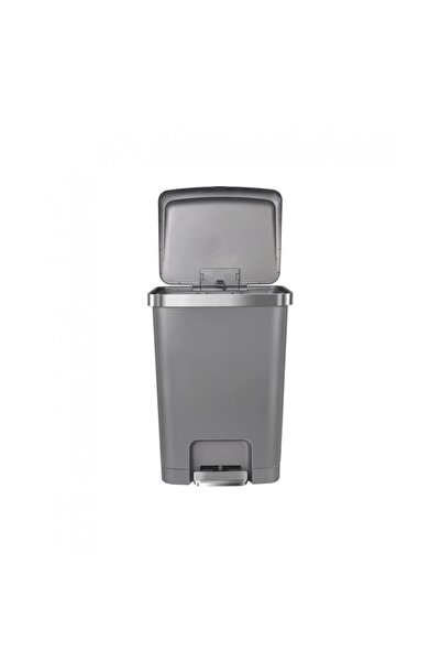 EKO Square Pedal Plastic Trash Can 45 Liters Model HANA-GRY Size 37x30.8x65.1cm Grey