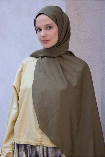 Belli Fresh Monogram Shawl 3 Khaki 107