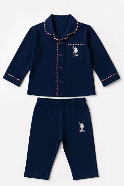 U.S. Polo Assn. Baby Boy Navy Blue Shirt Pajama Set Usb3198-C-V1