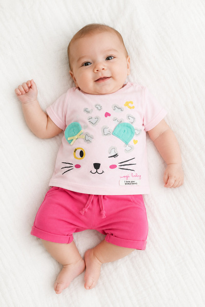 Babyhola 100% Cotton Baby Girl T-Shirt Shorts Set