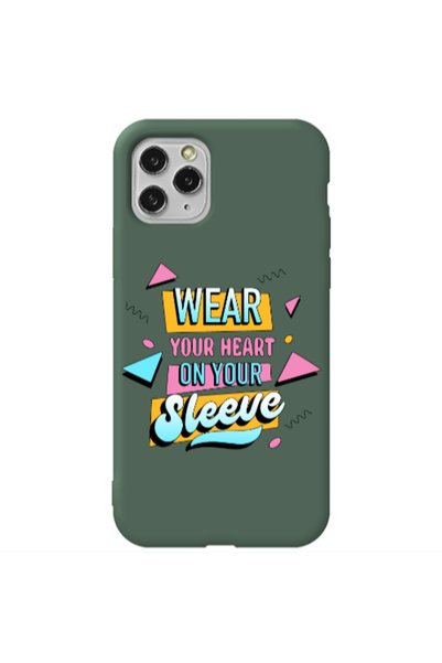 Other Apple iPhone 11 Pro Max Wear Your Heart Dark Green Colored Silicone TPU...
