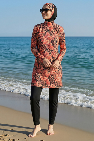 armonika Σετ 3 τεμαχίων Half Fisherman Off Shoulder Lycra Fabric Burkini Hija...