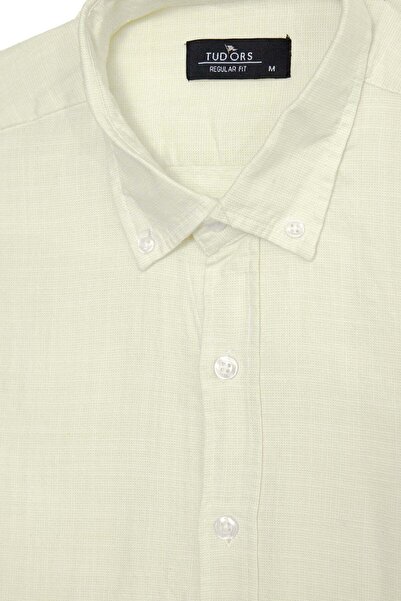 Tudors Men's Regular Fit Comfortable Cut 100% Cotton Linen Effect Plain Green...