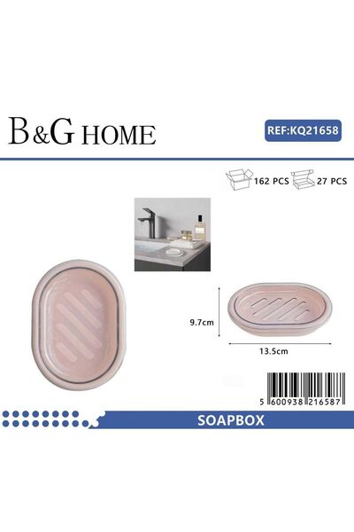 Tradesor Σαπουνοθήκες μπάνιου πλαστικές - Σετ 9pcs - Light Pink - 21658